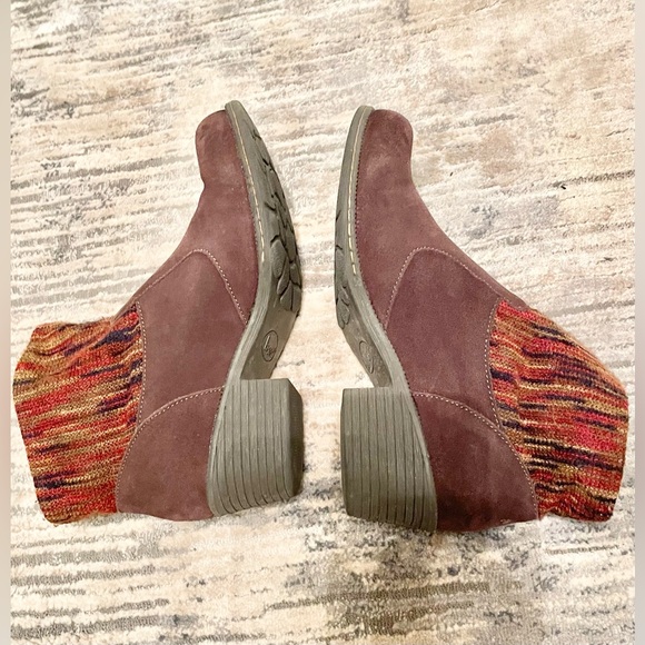 Boc Born Concepts Women's Burgundy Suede Leather & Fabric Upper Ankle Boots 9M - Picture 6 of 11